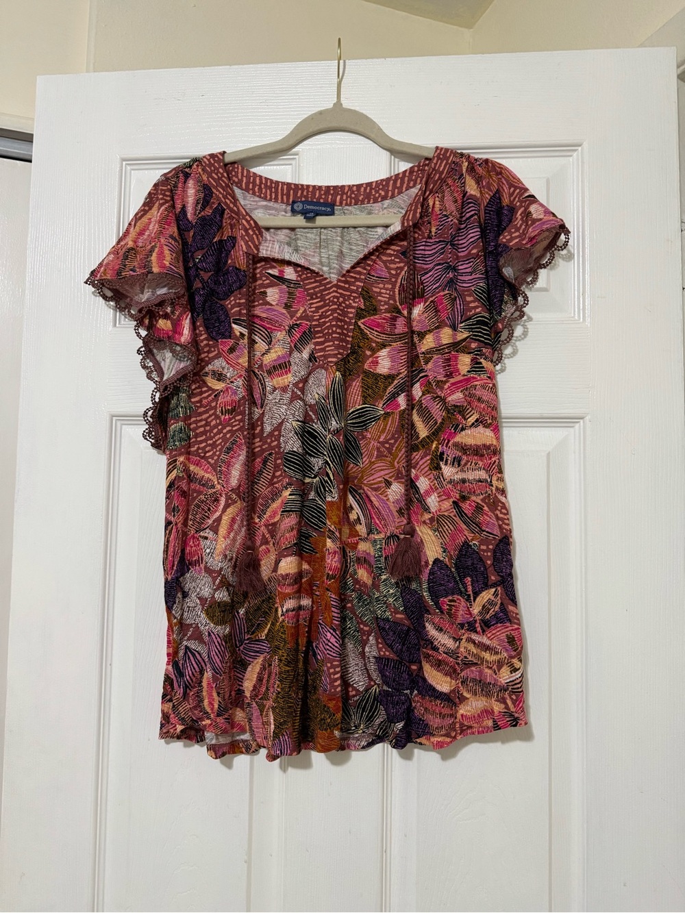 NWT Democracy Colorful Floral Top